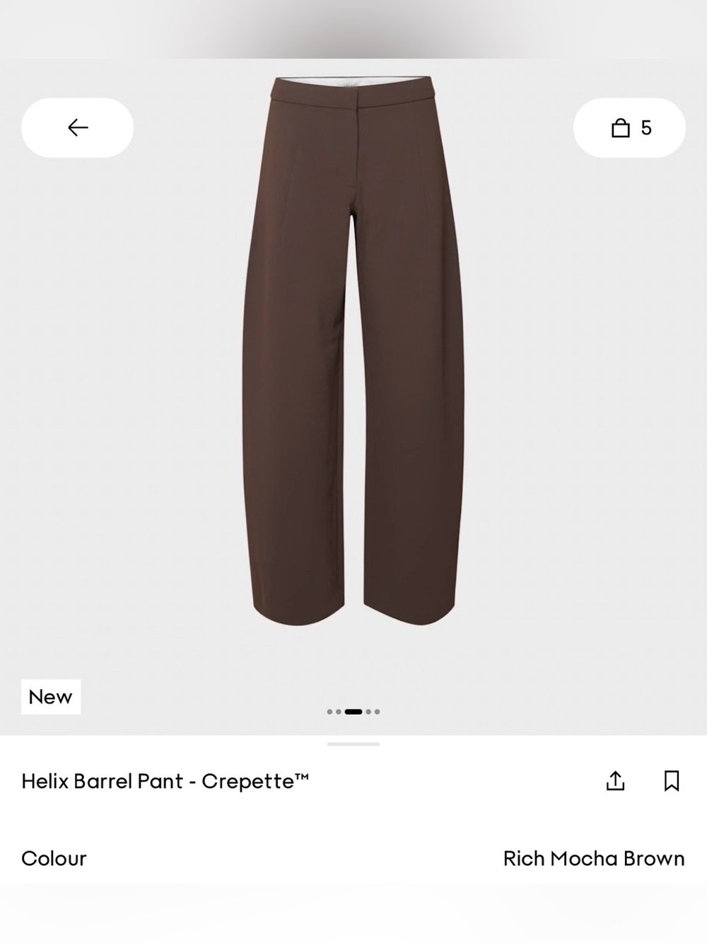 Aritzia Helix Barrel Pant in Rich Mocha Brown